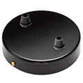 Black two-way cable ceiling rose with two black cable grips