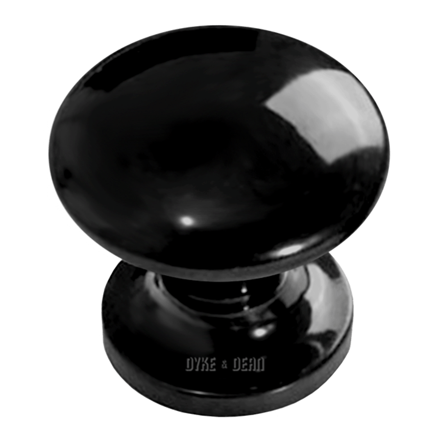 BLACK BAKELITE CUPBOARD DOOR KNOB - DYKE & DEAN