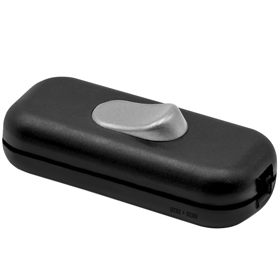 BLACK BASIC INLINE CABLE LAMP SWITCH GREY - DYKE & DEAN