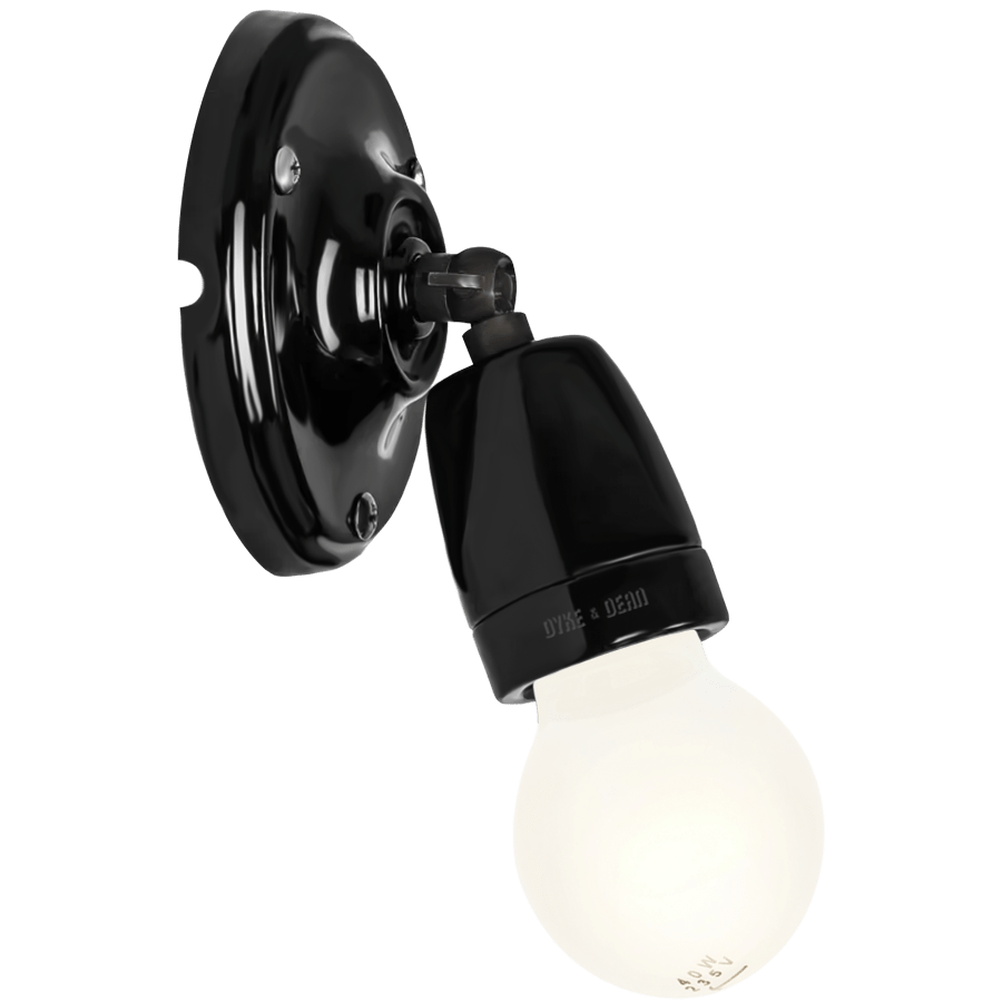 BLACK CERAMIC ADJUSTABLE WALL LIGHT - DYKE & DEAN