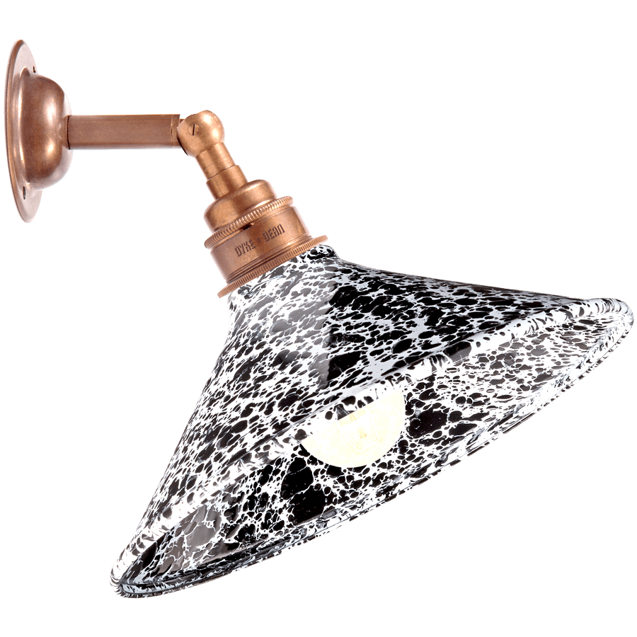 BLACK CONE SHADE SPLATTERWARE WALL LAMP - DYKE & DEAN