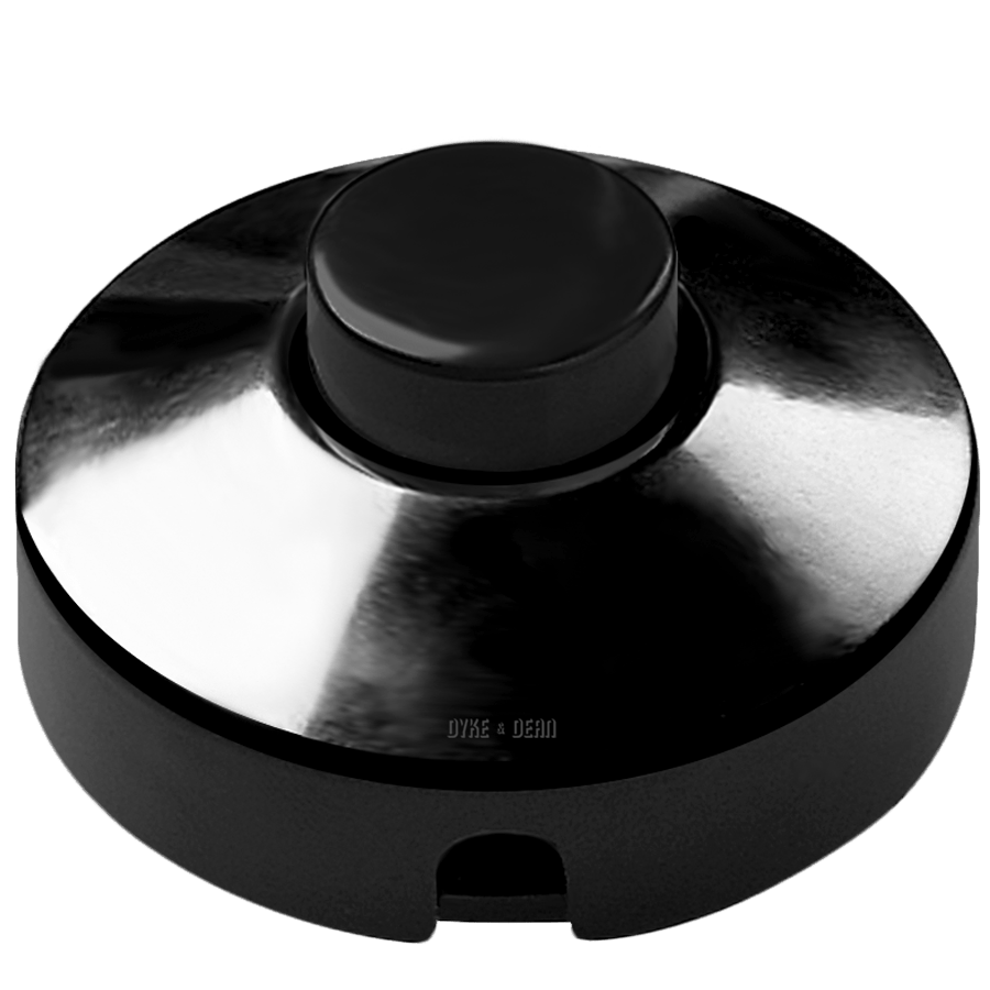 BLACK DUROPLAST FOOT INLINE LAMP LIGHT SWITCH - DYKE & DEAN