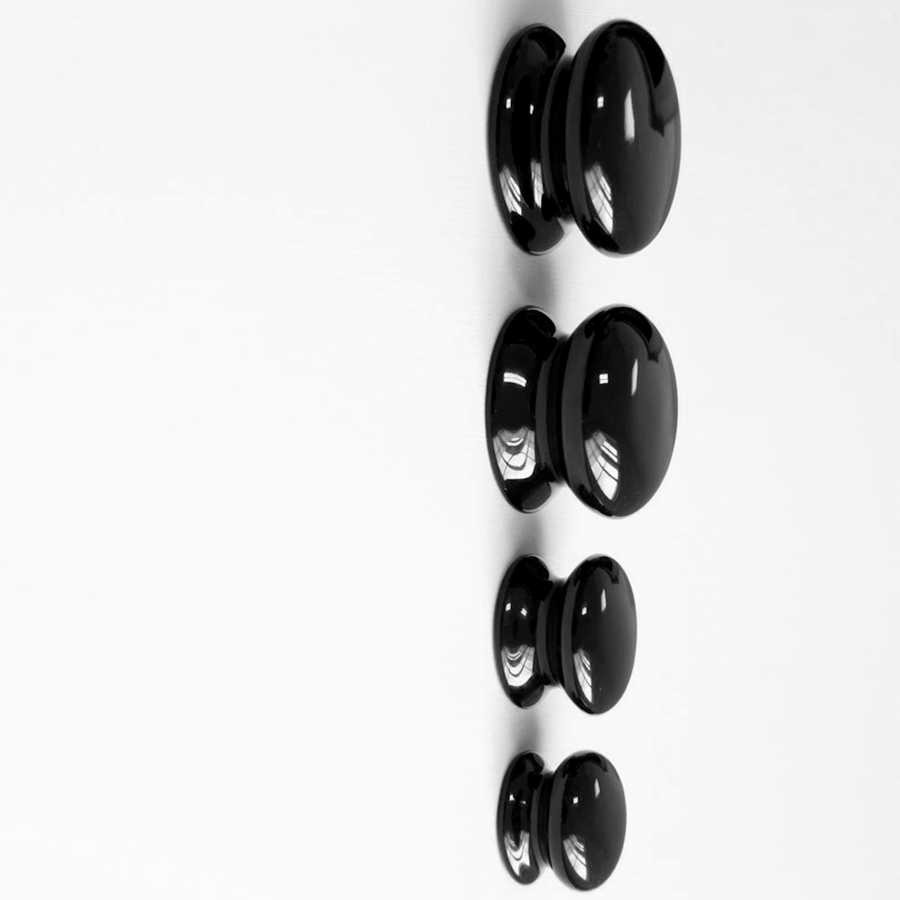 BLACK PORCELAIN DOOR KNOBS - BATHROOM - DYKE & DEAN  - Homewares | Lighting | Modern Home Furnishings