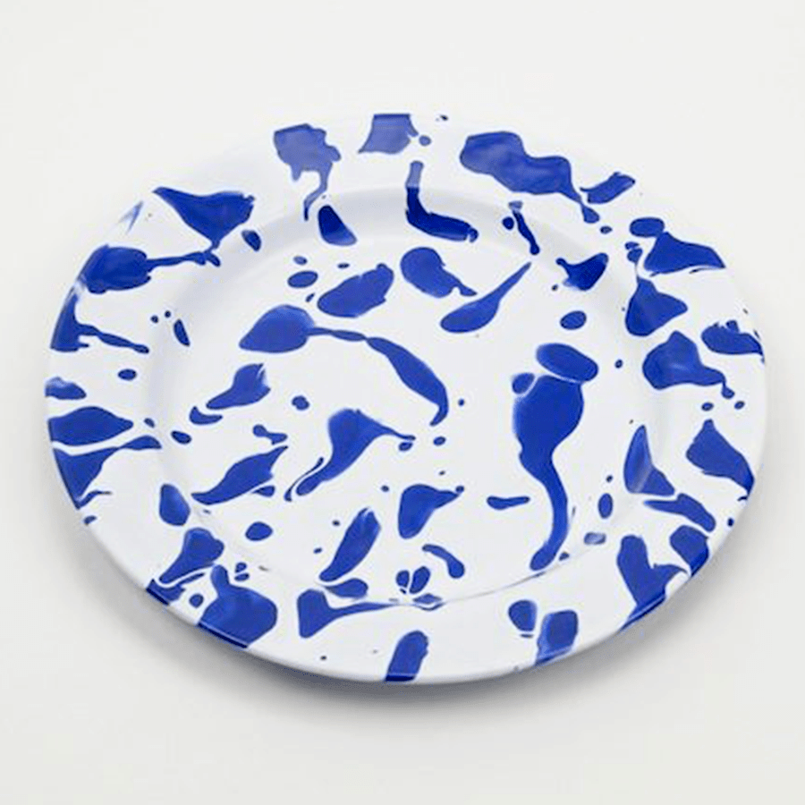 BLUE & WHITE SLIP ENAMELWARE DINNER PLATE - KITCHENWARE - DYKE & DEAN  - Homewares | Lighting | Modern Home Furnishings