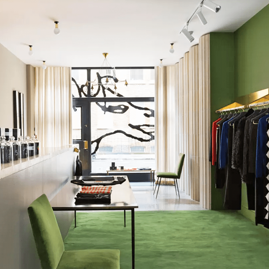 BRASS FIXED STUBBY CERAMIC LAMP - DYKE & DEAN