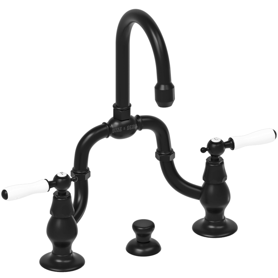 BRIDGE SINK MIXER PORCELAIN LEVER TAPS - DYKE & DEAN