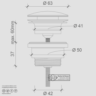 BRONZE CLICK CLACK SINK WASTE - DYKE & DEAN