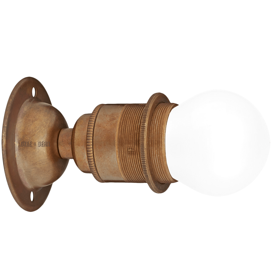 BRONZE FIXED E27 WALL BULB HOLDER - DYKE & DEAN