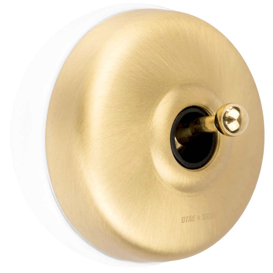 BRUSHED BRASS 2 WAY TOGGLE WALL SWITCH - DYKE & DEAN