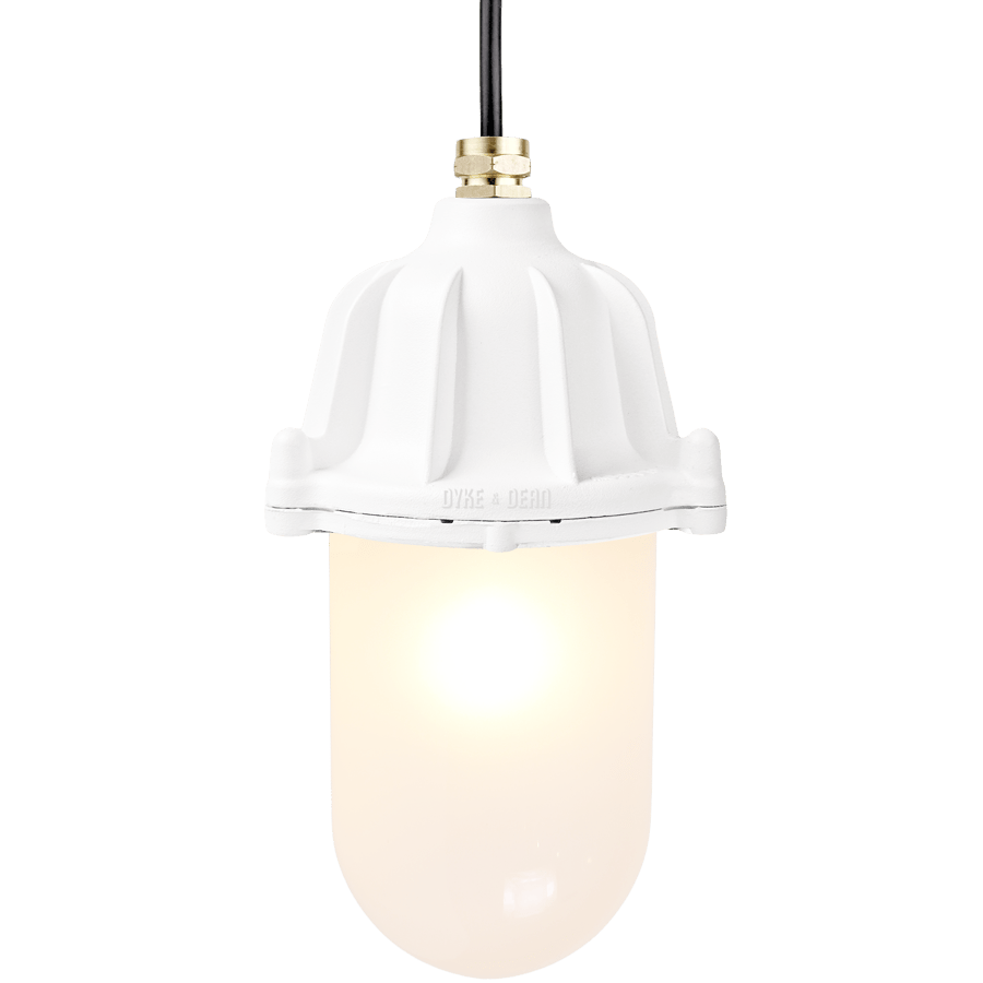 CAST LANTERN FROSTED PENDANT WHITE - DYKE & DEAN