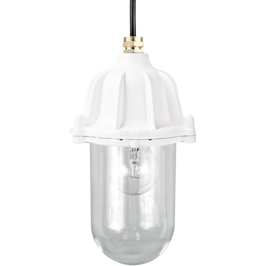 CAST LANTERN PENDANT WHITE BRASS CABLE GLAND - DYKE & DEAN