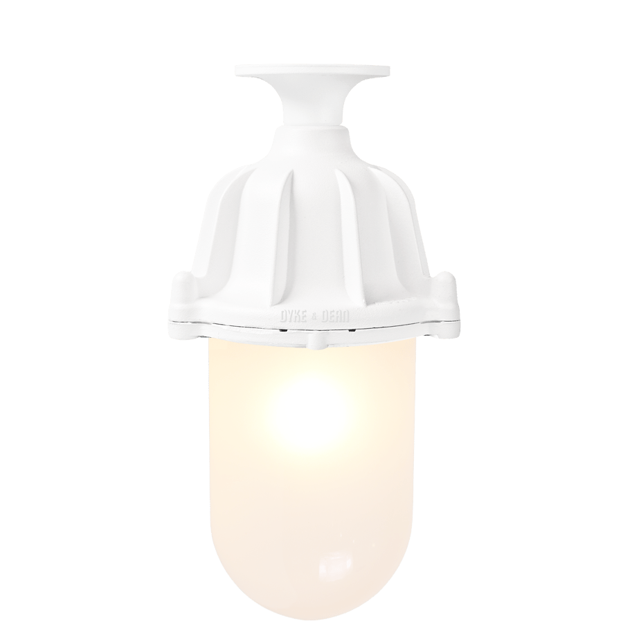 CAST LANTERN PENDANT WHITE FROSTED FIXED - DYKE & DEAN