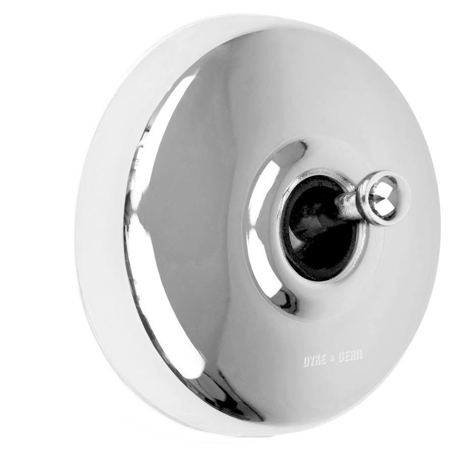 CHROME 2 WAY TOGGLE WALL SWITCH - DYKE & DEAN