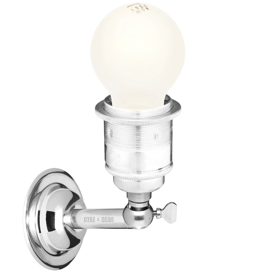 CHROME E27 WALL ARM LIGHTS - DYKE & DEAN