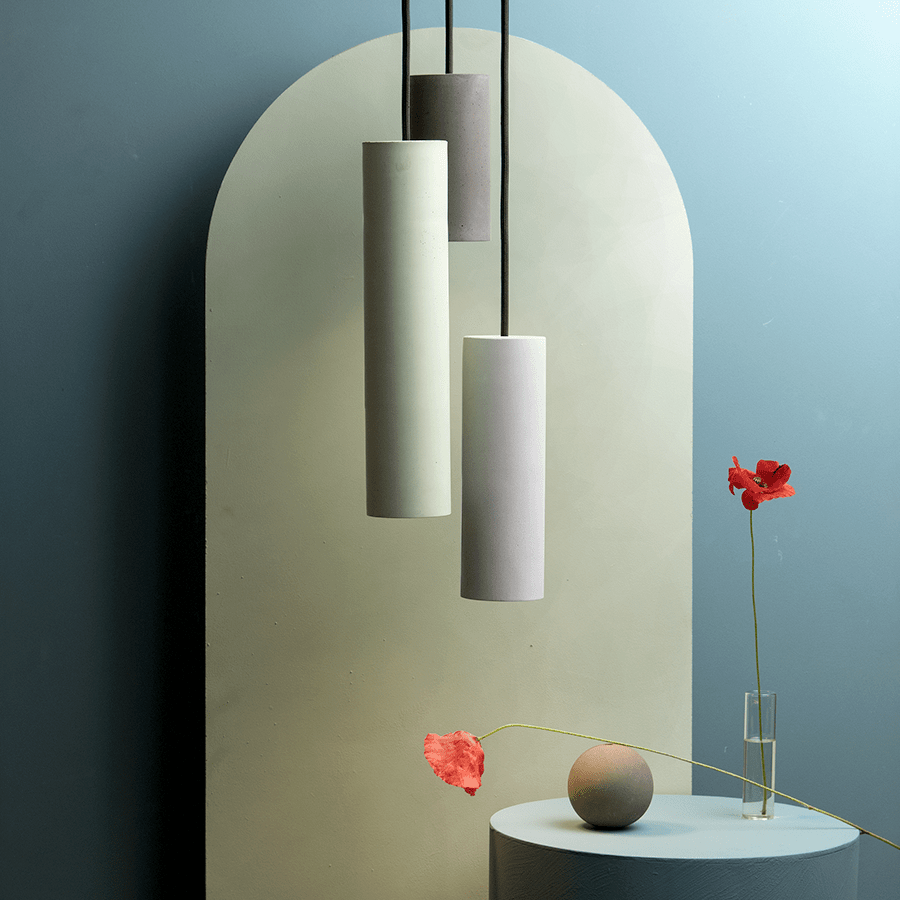 CONCRETE CYLINDER PENDANTS TALL - DYKE & DEAN