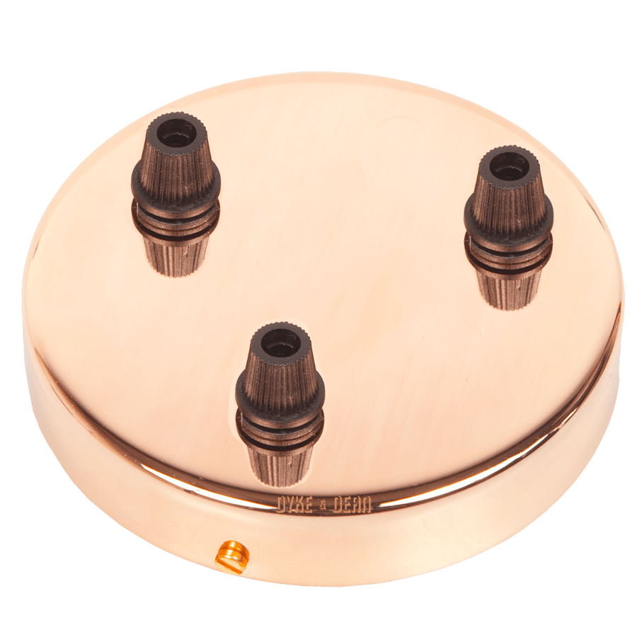 COPPER 3 WAY CEILING ROSE - DYKE & DEAN