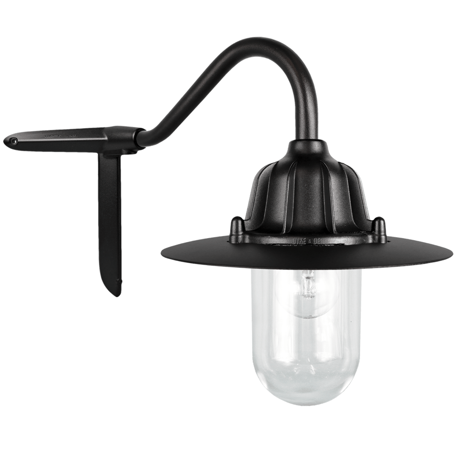 CORNER SWAN NECK SHADED LANTERN BLACK - DYKE & DEAN