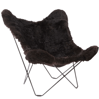 CUERO BUTTERFLY CHAIR BLACK SHEEPSKIN - DYKE & DEAN