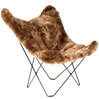 CUERO BUTTERFLY CHAIR BROWN SHEEPSKIN - DYKE & DEAN