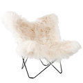 CUERO BUTTERFLY CHAIR LONG WHITE SHEEPSKIN - DYKE & DEAN