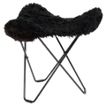 CUERO FLYING GOOSE STOOL BLACK SHEEPSKIN - DYKE & DEAN
