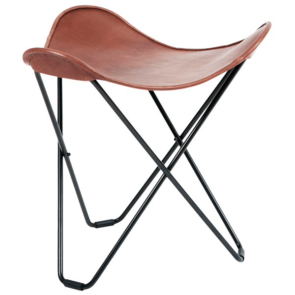 CUERO FLYING GOOSE STOOL CHOCOLATE LEATHER - DYKE & DEAN