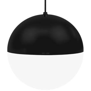 DOME CAPPED OPAL GLOBE PENDANT BLACK 400MM - DYKE & DEAN