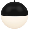 DOME CAPPED OPAL GLOBE PENDANT BLACK 600MM - DYKE & DEAN
