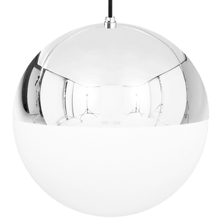 DOME CAPPED OPAL GLOBE PENDANT CHROME 500MM - DYKE & DEAN