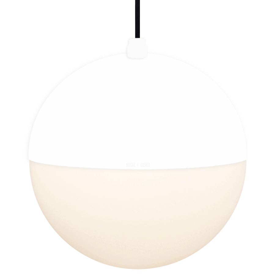 DOME CAPPED OPAL GLOBE PENDANT WHITE 300MM - DYKE & DEAN