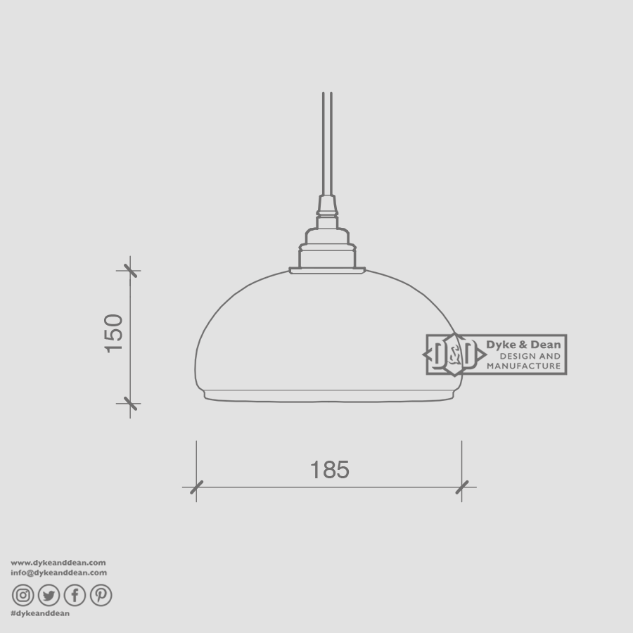 DOME SHADE OPAL GLASS SMALL - DYKE & DEAN