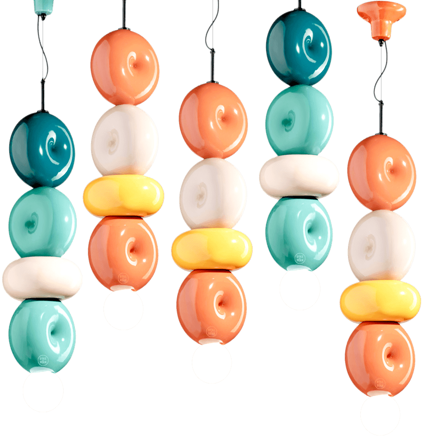 DONUT CERAMIC LARGE STACKED PENDANT LAMP - DYKE & DEAN