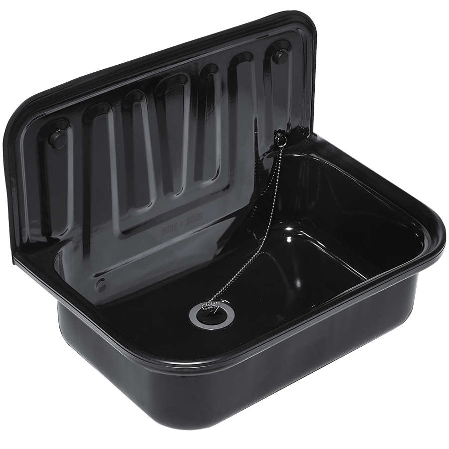 DYKE & DEAN BLACK ENAMEL BUCKET SINK BLACK RIM - DYKE & DEAN