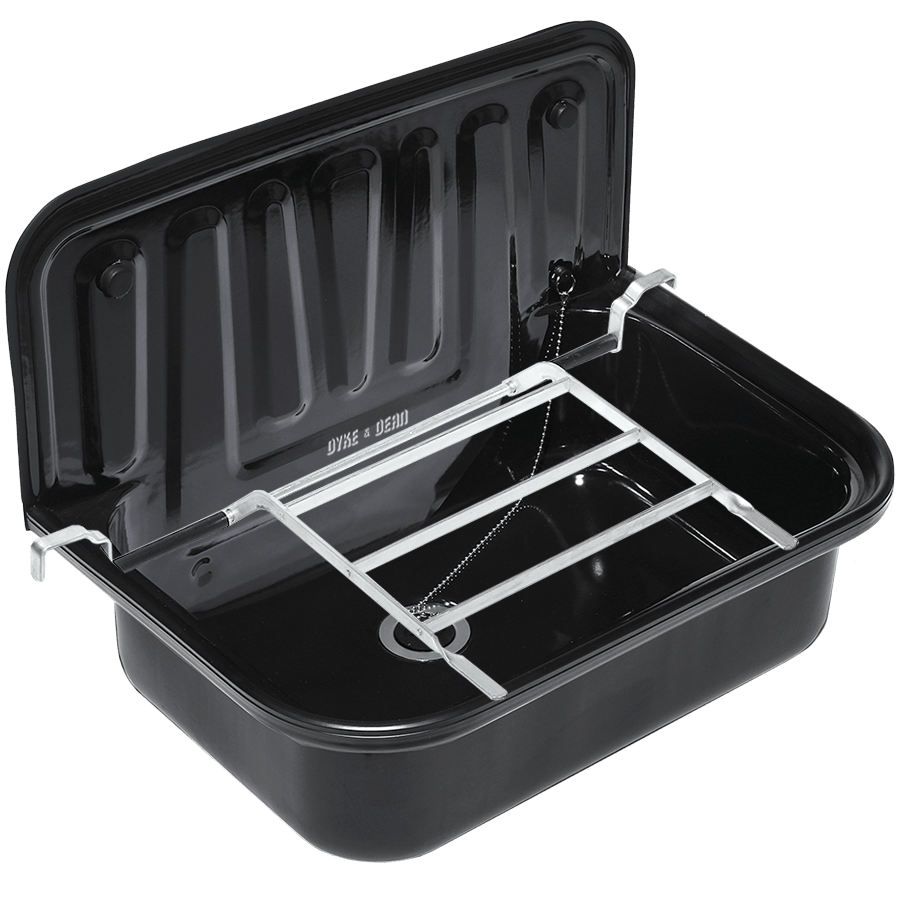 DYKE & DEAN BLACK ENAMEL BUCKET SINK BLACK RIM - DYKE & DEAN