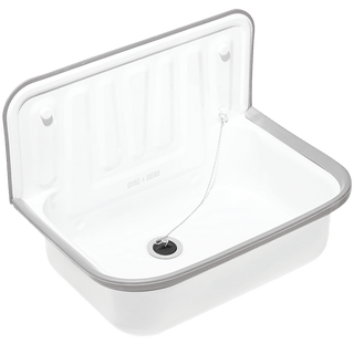 DYKE & DEAN ENAMEL BUCKET SINK GREY RIM - DYKE & DEAN