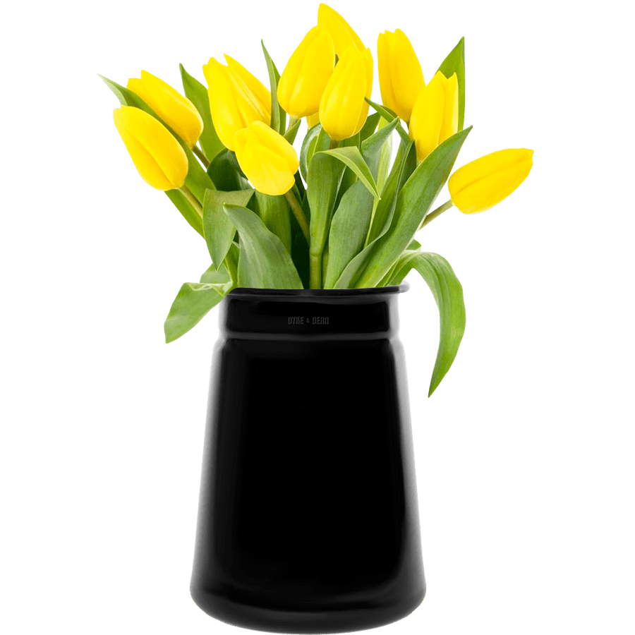 ENAMEL FLOWER VASE BLACK - DYKE & DEAN