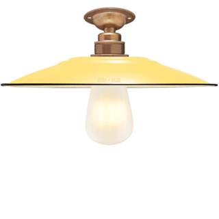 FIXED FLAT CUSTARD ENAMEL SHADE - DYKE & DEAN