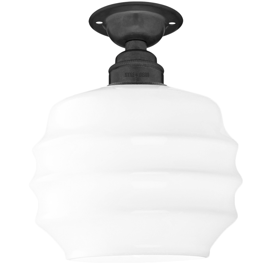 FIXED OPAL RIPPLE GLASS SHADE SMALL - DYKE & DEAN