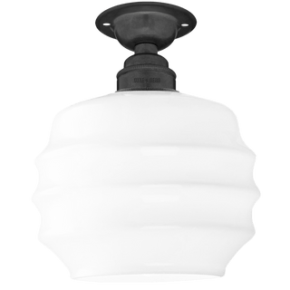 FIXED OPAL RIPPLE GLASS SHADE SMALL - DYKE & DEAN