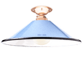 FIXED SMALL BLUE ENAMEL CONE SHADE - DYKE & DEAN