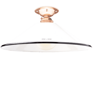 FIXED SMALL WHITE ENAMEL CONE SHADE - DYKE & DEAN