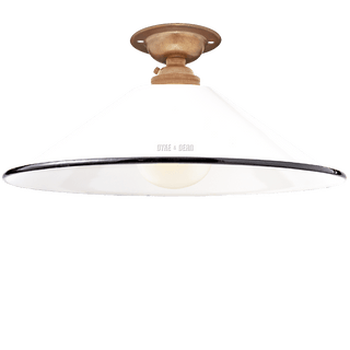 FIXED SMALL WHITE ENAMEL CONE SHADE - DYKE & DEAN