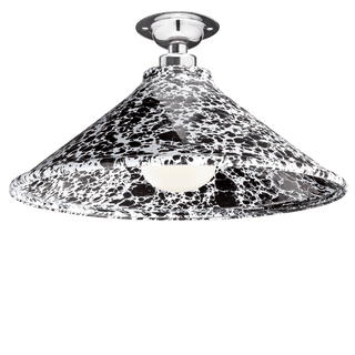 FIXED SPLATTERWARE BLACK ENAMEL CONE SHADE - DYKE & DEAN