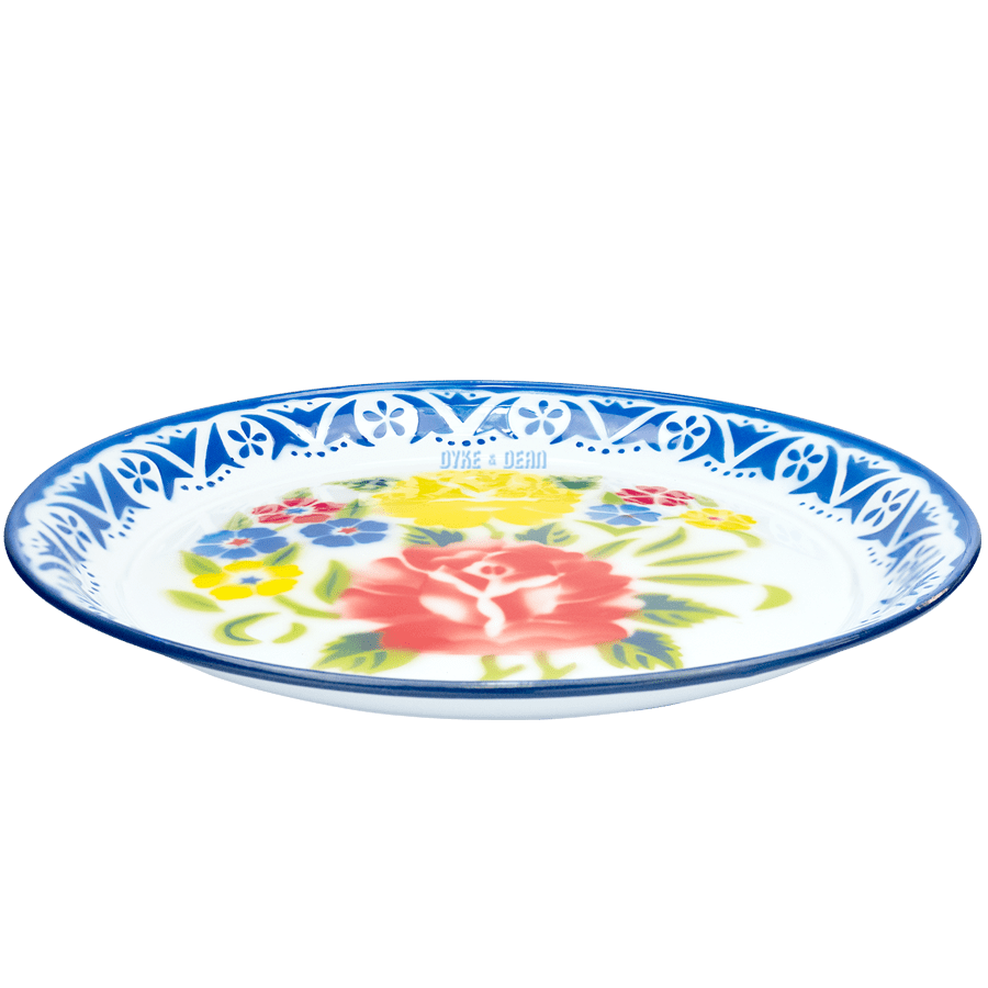 FLOWER ENAMEL TRAY BLUE - DYKE & DEAN
