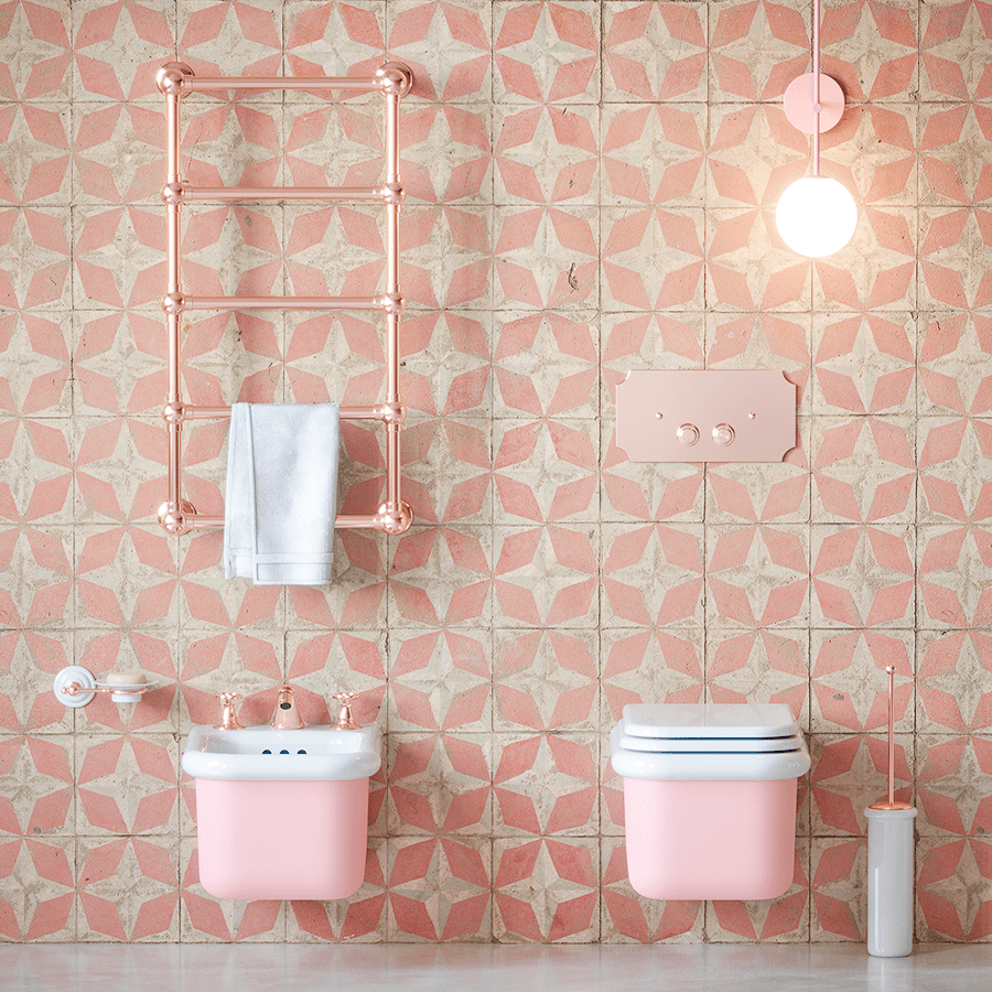 GEORGIAN CORNERS TOILET FLUSH PLATE COPPER - DYKE & DEAN