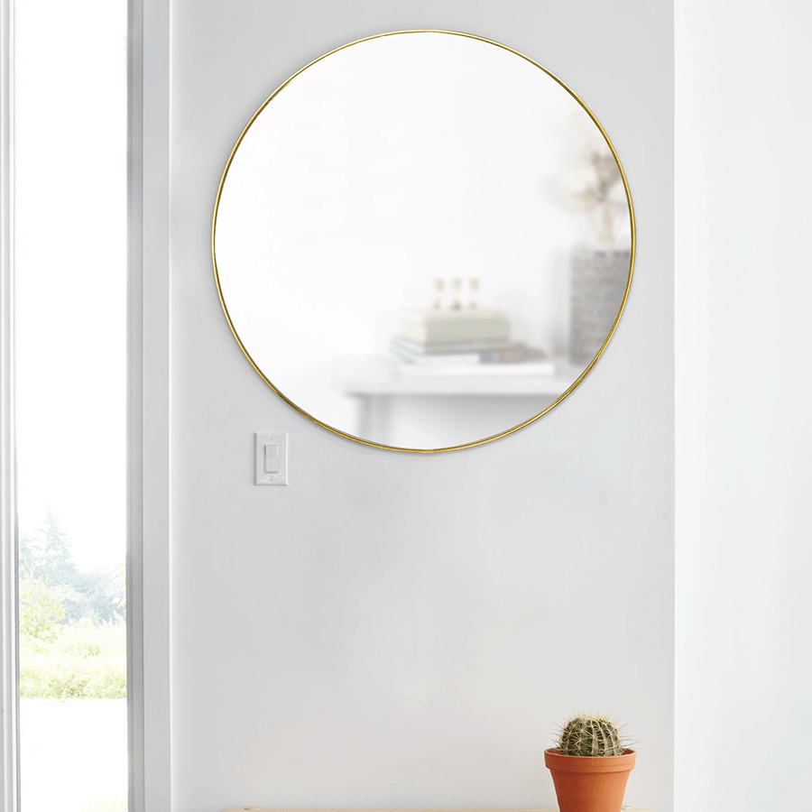 HUBBA BRASS WALL MIRROR 34 - DYKE & DEAN