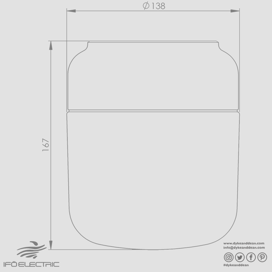 IFO ELECTRIC 140/170 PORCELAIN BLACK IP44 LED - DYKE & DEAN