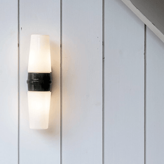 IFO ELECTRIC DOUBLE WHITE PORCELAIN WALL LIGHT - DYKE & DEAN