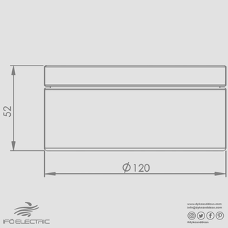 IFO ELECTRIC PORCELAIN SHORT SPOT LIGHT BLACK IP23 - DYKE & DEAN