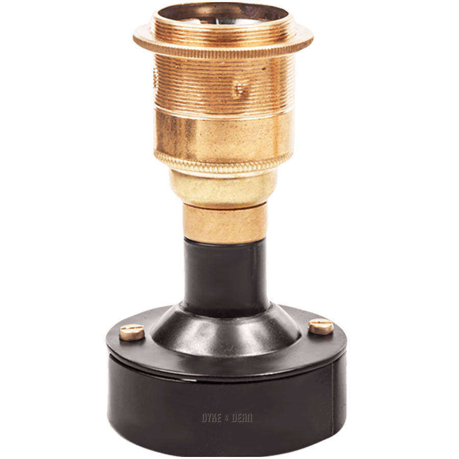 INDUSTRIAL WALL BULB HOLDER BLACK & BRASS E27 - DYKE & DEAN
